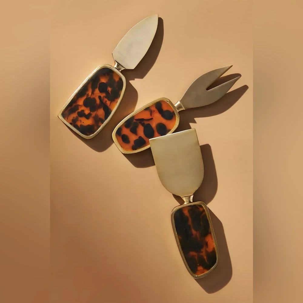 Tortoise Cheese Knives, Set of 3